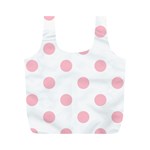 Polka Dots - Pink on White Full Print Recycle Bag (M)