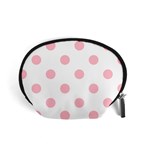Polka Dots - Pink on White Accessory Pouch (Small)