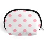 Polka Dots - Pink on White Accessory Pouch (Medium)