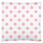 Polka Dots - Pink on White Large Flano Cushion Case (Two Sides)