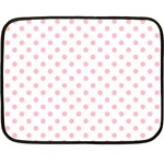 Polka Dots - Pink on White Double Sided Fleece Blanket (Mini)