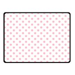 Polka Dots - Pink on White Double Sided Fleece Blanket (Small) (Two Sides)