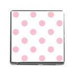 Polka Dots - Pink on White Memory Card Reader (Square)