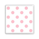 Polka Dots - Pink on White Memory Card Reader with Storage (Square)