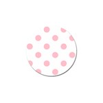 Polka Dots - Pink on White Golf Ball Marker