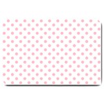 Polka Dots - Pink on White Large Doormat