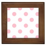 Polka Dots - Pink on White Framed Tile