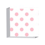 Polka Dots - Pink on White 4 x 4  Acrylic Photo Block