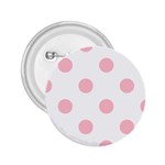 Polka Dots - Pink on White 2.25  Button