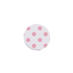 Polka Dots - Pink on White 1  Mini Magnet