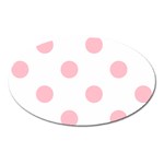 Polka Dots - Pink on White Magnet (Oval)