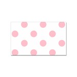 Polka Dots - Pink on White Sticker (Rectangular)