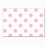 Polka Dots - Pink on White Postcard 5  x 7 