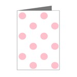 Polka Dots - Pink on White Mini Greeting Card