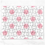 Polka Dots - Pink on White Jigsaw Puzzle (Rectangular)