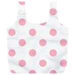 Polka Dots - Cherry Blossom Pink on White Full Print Recycle Bag (XL)