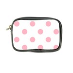 Polka Dots - Cherry Blossom Pink on White Coin Purse