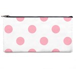 Polka Dots - Cherry Blossom Pink on White Pencil Case