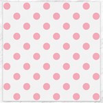 Polka Dots - Cherry Blossom Pink on White Canvas 12  x 12 