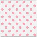 Polka Dots - Cherry Blossom Pink on White Canvas 16  x 16 