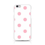 Polka Dots - Cherry Blossom Pink on White Apple iPhone 6/6S Silicone Case (Transparent)