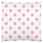Polka Dots - Cherry Blossom Pink on White Large Cushion Case (Two Sides)