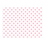 Polka Dots - Cherry Blossom Pink on White Double Sided Flano Blanket (Mini)