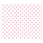 Polka Dots - Cherry Blossom Pink on White Double Sided Flano Blanket (Small)