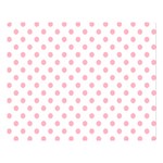 Polka Dots - Cherry Blossom Pink on White Double Sided Flano Blanket (Large)