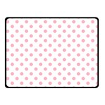Polka Dots - Cherry Blossom Pink on White Fleece Blanket (Small) (One Side)