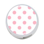 Polka Dots - Cherry Blossom Pink on White 4-Port USB Hub (Two Sides)