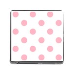 Polka Dots - Cherry Blossom Pink on White Memory Card Reader (Square)