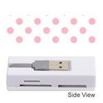 Polka Dots - Cherry Blossom Pink on White Memory Card Reader (Stick)