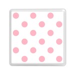 Polka Dots - Cherry Blossom Pink on White Memory Card Reader with Storage (Square)