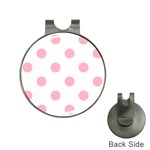 Polka Dots - Cherry Blossom Pink on White Golf Ball Marker Hat Clip