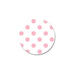 Polka Dots - Cherry Blossom Pink on White Golf Ball Marker (4 pack)