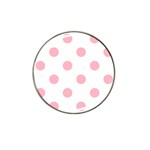 Polka Dots - Cherry Blossom Pink on White Hat Clip Ball Marker (10 pack)