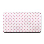 Polka Dots - Cherry Blossom Pink on White Medium Bar Mat