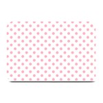 Polka Dots - Cherry Blossom Pink on White Plate Mat