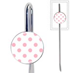 Polka Dots - Cherry Blossom Pink on White Book Mark