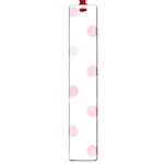 Polka Dots - Cherry Blossom Pink on White Large Book Mark