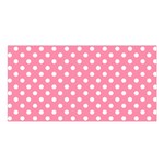 Polka Dots - White on Flamingo Pink Satin Shawl