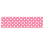 Polka Dots - White on Flamingo Pink Satin Scarf (Oblong)