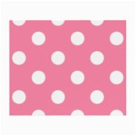 Polka Dots - White on Flamingo Pink Small Glasses Cloth