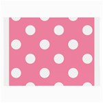 Polka Dots - White on Flamingo Pink Large Glasses Cloth