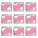 Polka Dots - White on Flamingo Pink 9mm Italian Charm (9 pack)