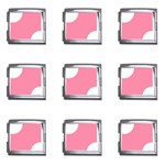 Polka Dots - White on Flamingo Pink Mega Link Italian Charm (9 pack)