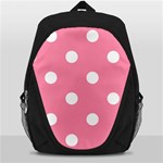 Polka Dots - White on Flamingo Pink Backpack Bag