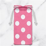 Polka Dots - White on Flamingo Pink Jewelry Bag