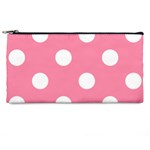 Polka Dots - White on Flamingo Pink Pencil Case